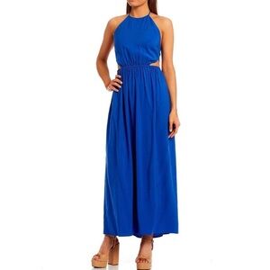 Elegant Blue Halter Maxi Dress Gianni Bini